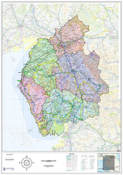 Cumbria County Boundary Map - Digital Download