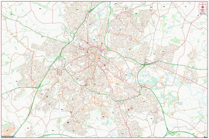 Central Derby Postcode City Street Map - Digital Download