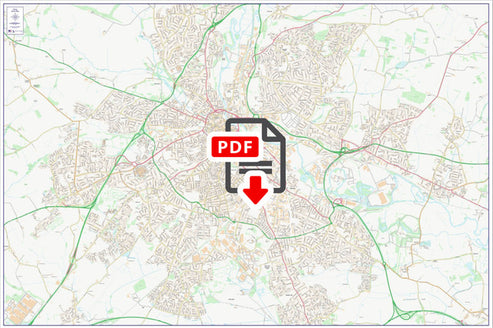Central Derby City Street Map - Digital Download – ukmaps.co.uk