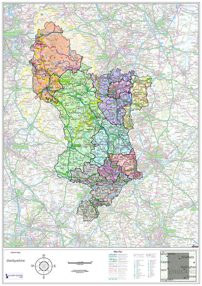 Derbyshire County Map - Digital Download