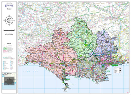 Dorset County Boundary Map - Digital Download