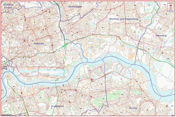 East London Postcode City Street Map - Digital Download – ukmaps.co.uk