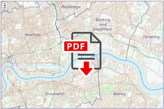 East London City Street Map - Digital Download