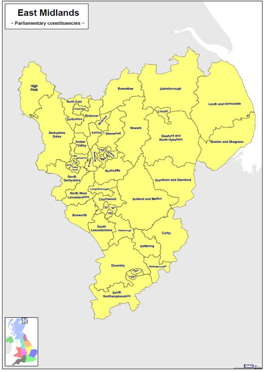 Regional UK Parliamentary Maps - East Midlands