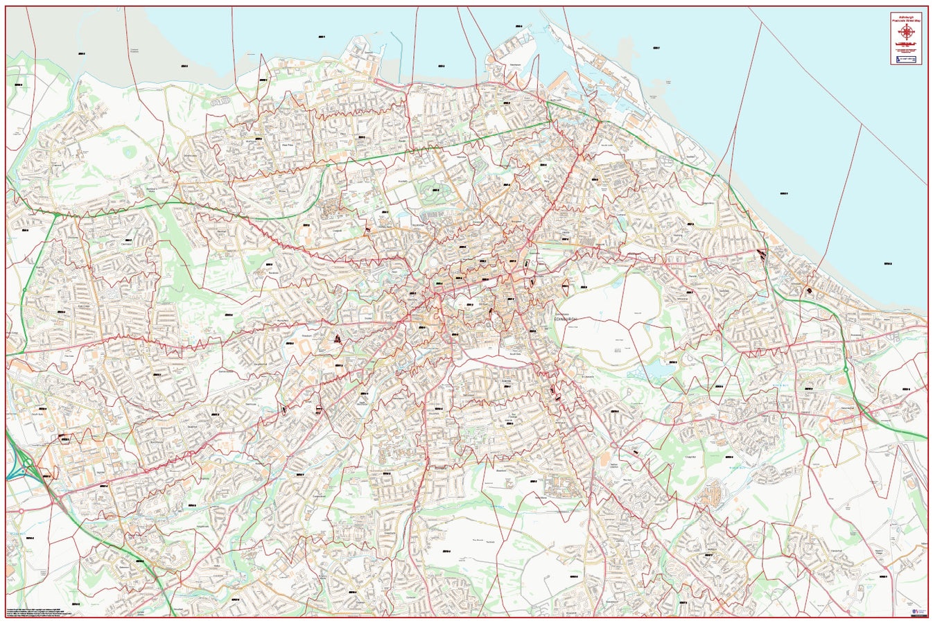 Central Edinburgh Postcode City Street Map - Digital Download – ukmaps ...