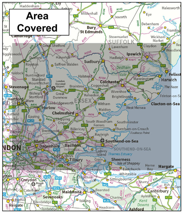 Essex County Boundary Map - Digital Download – ukmaps.co.uk