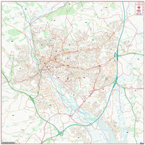 Central Exeter Postcode City Street Map - Digital Download – ukmaps.co.uk