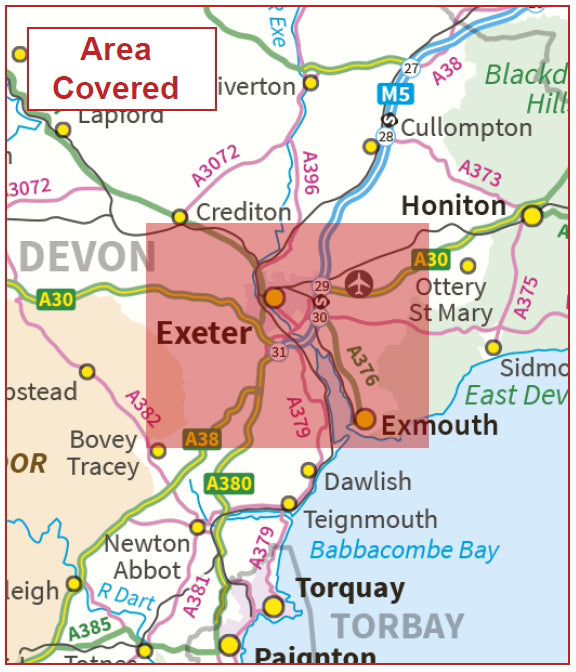 Postcode City Sector Map - Exeter - Digital Download