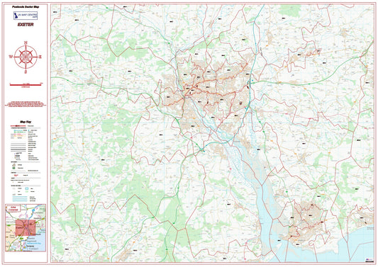 Postcode City Sector Map - Exeter