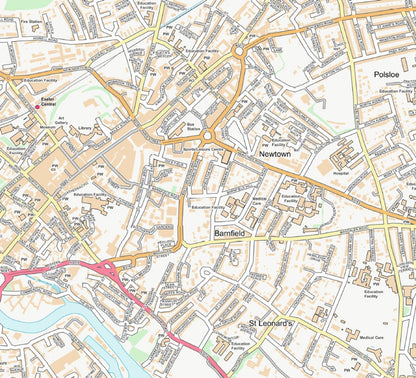 Central Exeter City Street Map - Digital Download