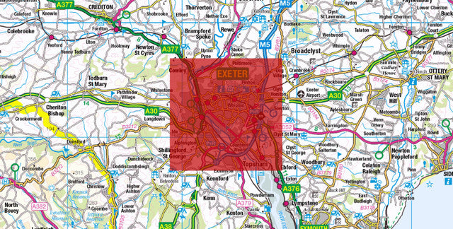 Central Exeter City Street Map - Digital Download