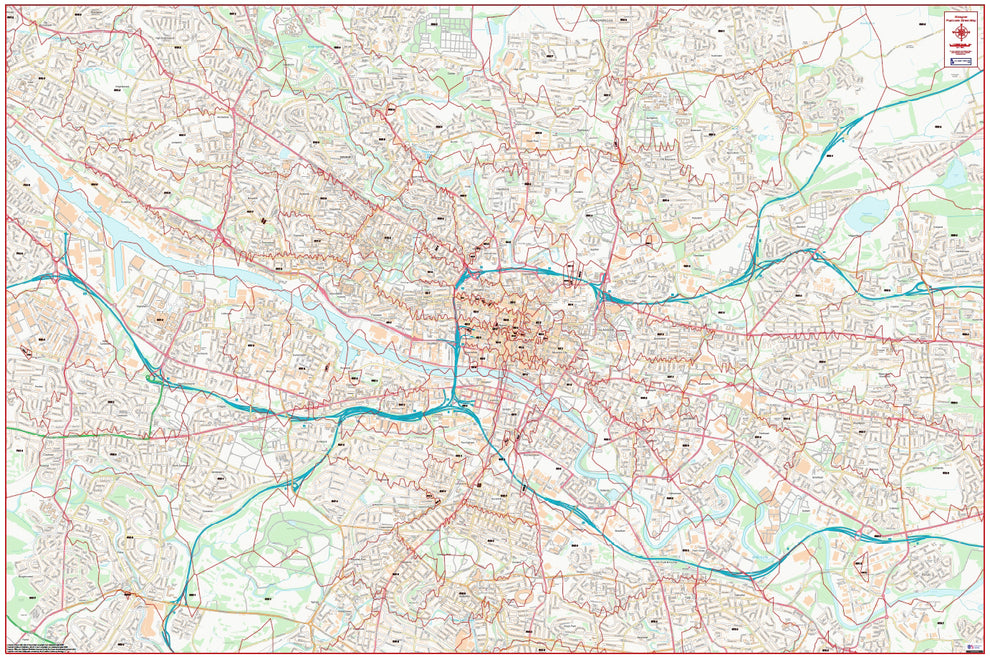 Central Glasgow Postcode City Street Map - Digital Download – ukmaps.co.uk