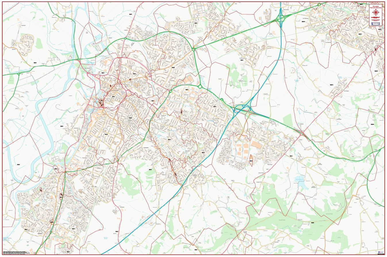 Central Gloucester Postcode City Street Map - Digital Download – ukmaps ...