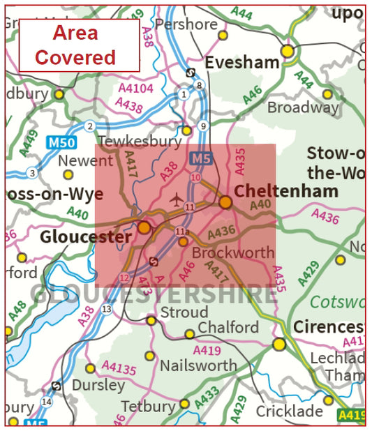 Postcode City Sector Map - Gloucester & Cheltenham - Digital Download