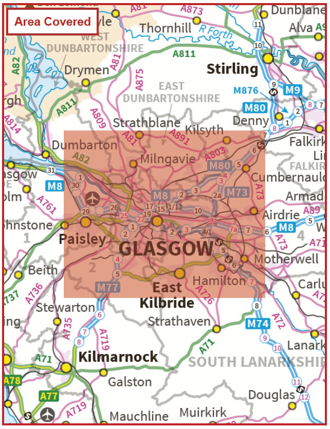 Postcode City Sector Map - Greater Glasgow - Digital Download