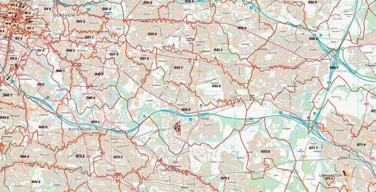 G14 Postcode Greater Glasgow Postcode Sector Map | G Postcode Boundaries PDF Downlo ...