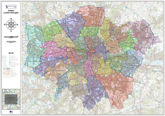 London Boroughs Map - Digital Download
