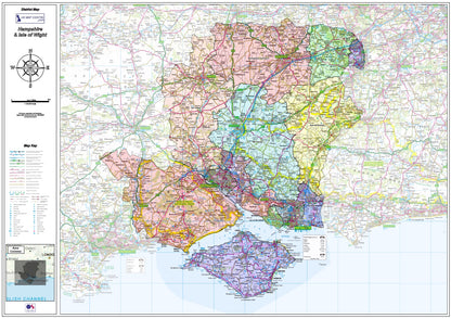 Hampshire and Isle of Wight County Map - Digital Download