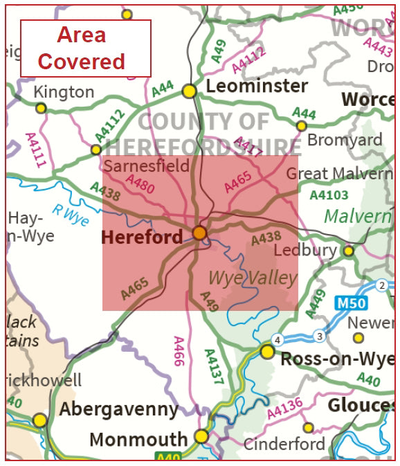 Hr2 Postcode Map Postcode City Sector Map - Hereford - Digital Download – ukmaps.co.uk