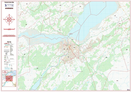 Postcode City Sector Map - Inverness
