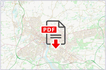 Central Ipswich City Street Map - Digital Download