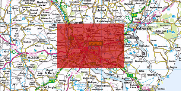Central Ipswich Postcode City Street Map - Digital Download – ukmaps.co.uk