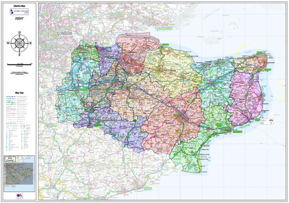 Kent County Boundary Map - Digital Download