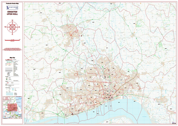 Postcode City Sector Map - Kingston-Upon-Hull - Digital Download ...