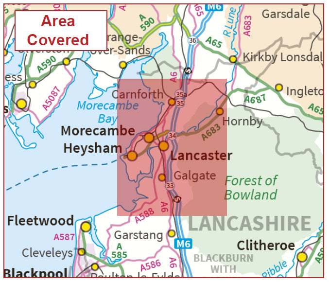 Postcode City Sector Map - Lancaster - Digital Download