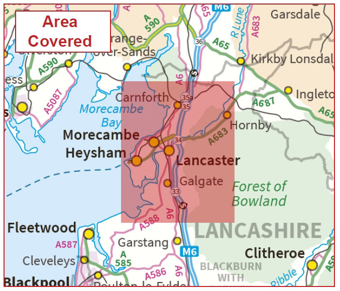 Postcode City Sector Map - Lancaster - Digital Download – ukmaps.co.uk