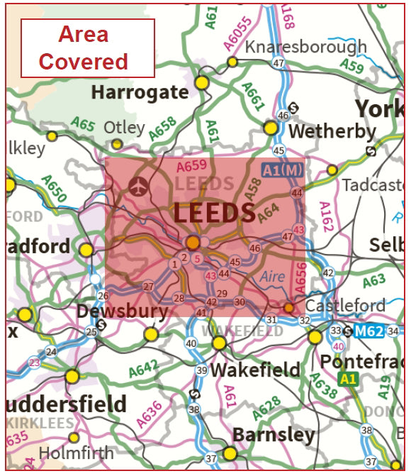 Postcode City Sector Map - Leeds - Digital Download – ukmaps.co.uk