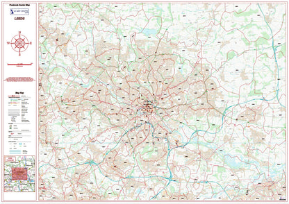 Postcode City Sector Map - Leeds - Digital Download