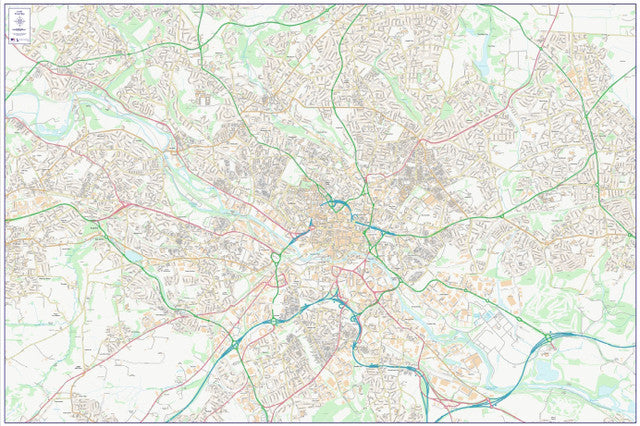 Gmap Leeds Central Leeds City Street Map - Digital Download – ukmaps.co.uk