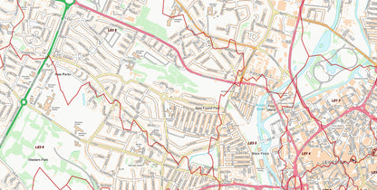 Central Leicester Postcode City Street Map - Digital Download