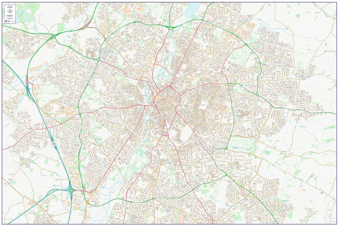 Central Leicester City Street Map - Digital Download – Ukmaps.co.uk