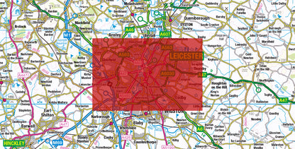 Central Leicester Postcode City Street Map - Digital Download