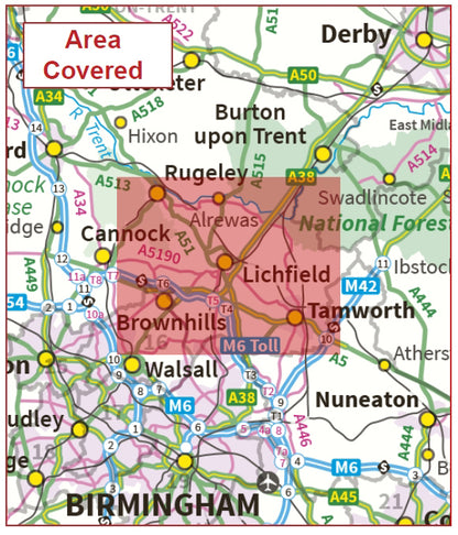 Postcode City Sector Map - Lichfield - Digital Download