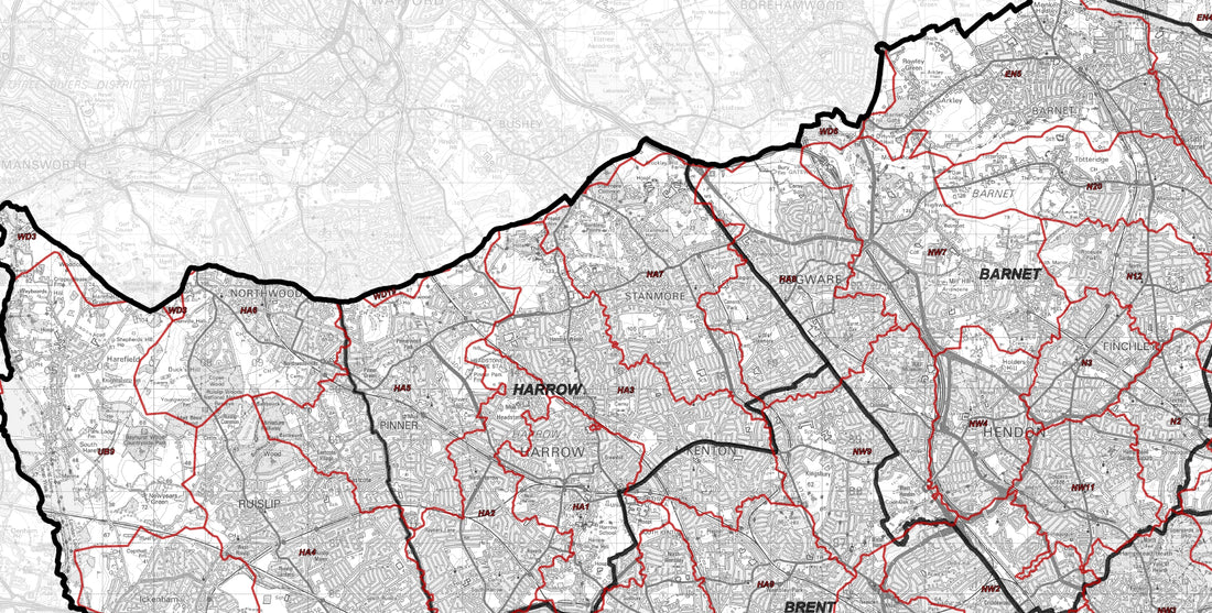 London Postcode District Map | SW, SE, E, N Postcode Boundaries PDF ...