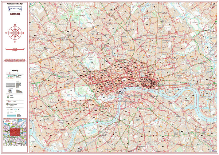 Postcode City Sector Map - London - Digital Download – ukmaps.co.uk