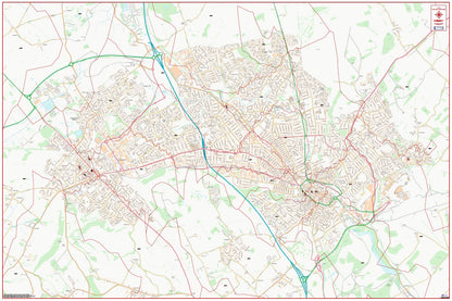 Central Luton Postcode City Street Map - Digital Download