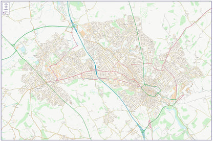 Central Luton City Street Map - Digital Download
