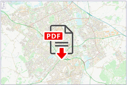 Central Milton Keynes City Street Map - Digital Download