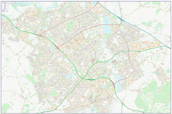 Central Milton Keynes City Street Map - Digital Download – ukmaps.co.uk