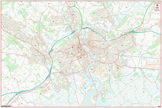 Central Newport Postcode City Street Map - Digital Download