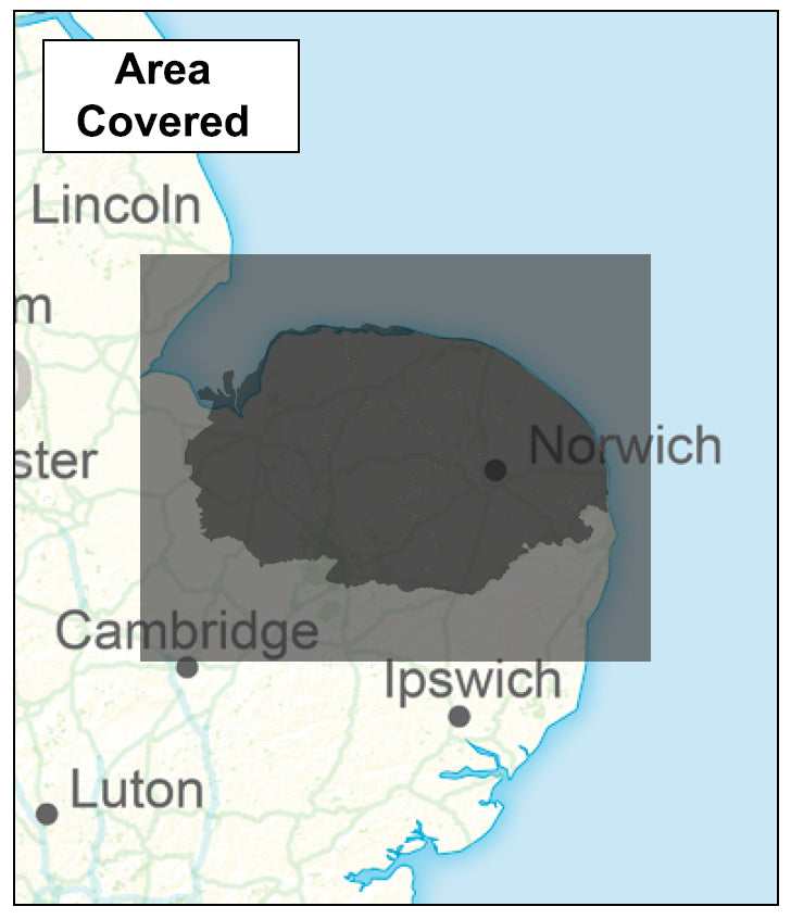 Postcode Map Norfolk/suffolk Norfolk County Map | District Boundaries | OS PDF Download – ukmaps.co.uk