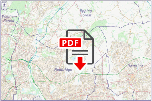 North East London City Street Map - Digital Download