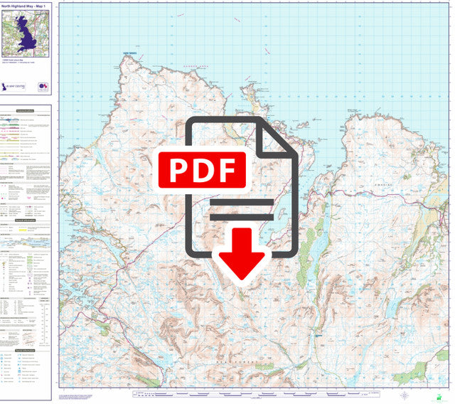 North Highland Way Route Map - 3 Map Series  - Digital Download