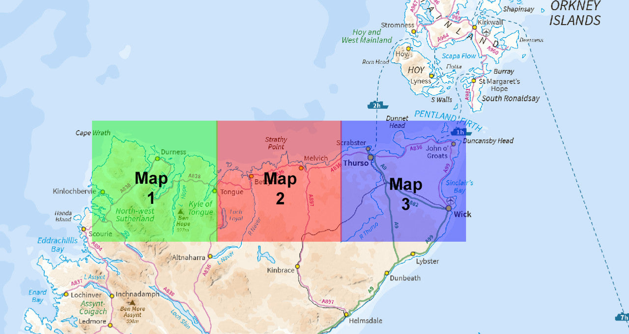 North Highland Way Route Map - 3 Map Series  - Digital Download