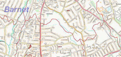North London Postcode City Street Map - Digital Download
