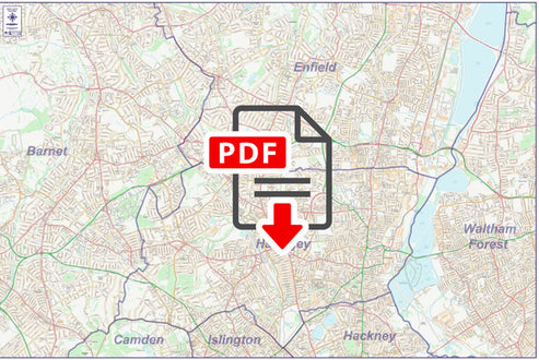 North London City Street Map - Digital Download – ukmaps.co.uk